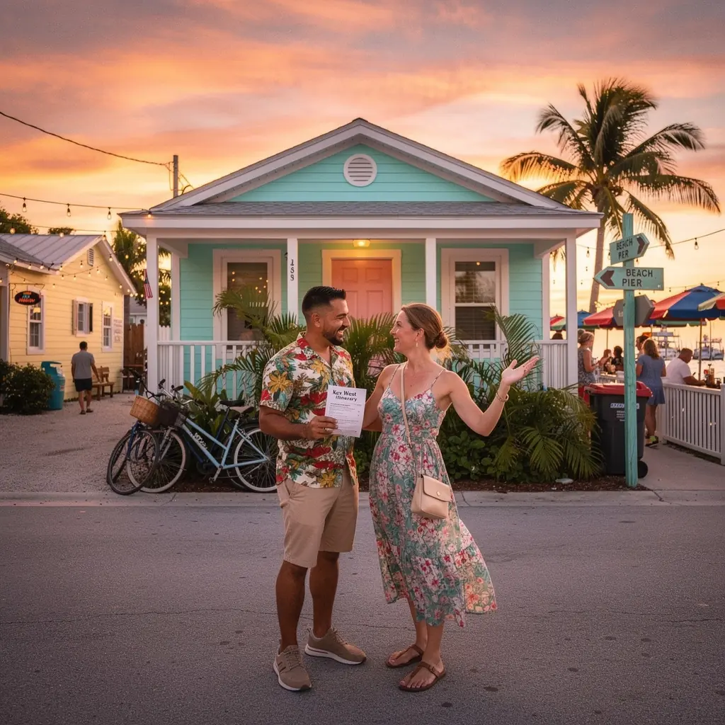 Turysta przeglądający offline przewodnik po miastach amerykańskich.