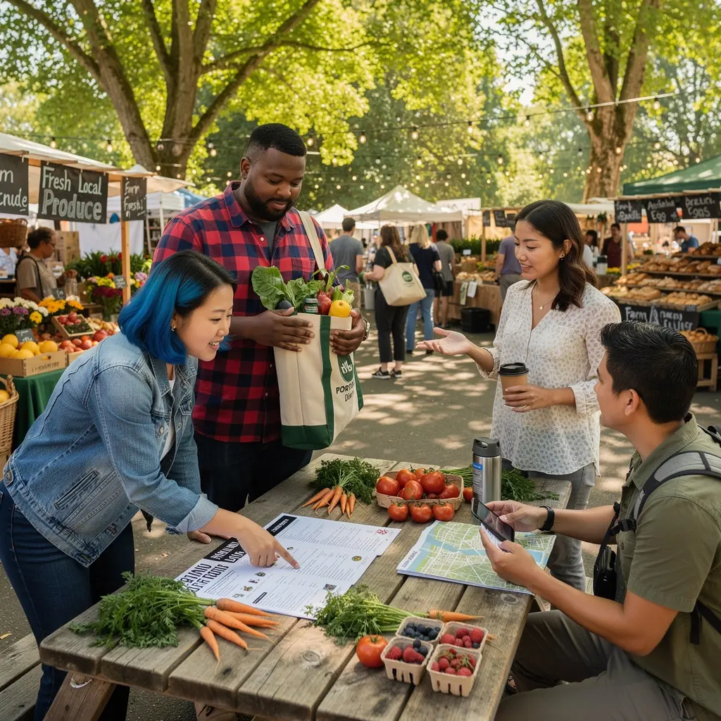 Rodzina podczas wspólnej podróży z mapą w ręku na pikniku.